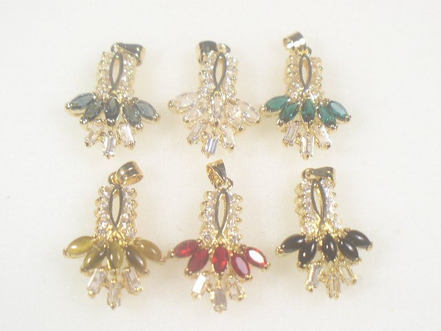#** 5 PENDANTS * No Blue * DESIGNER VINTAGE WITH SWAROVSKI CRYSTALS LOT 227