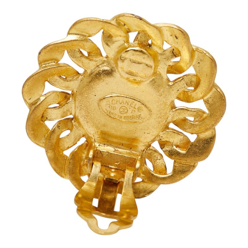 CHANEL plating 96P COCO Mark Vintage Round Earring with 96P stamp Women 【U…