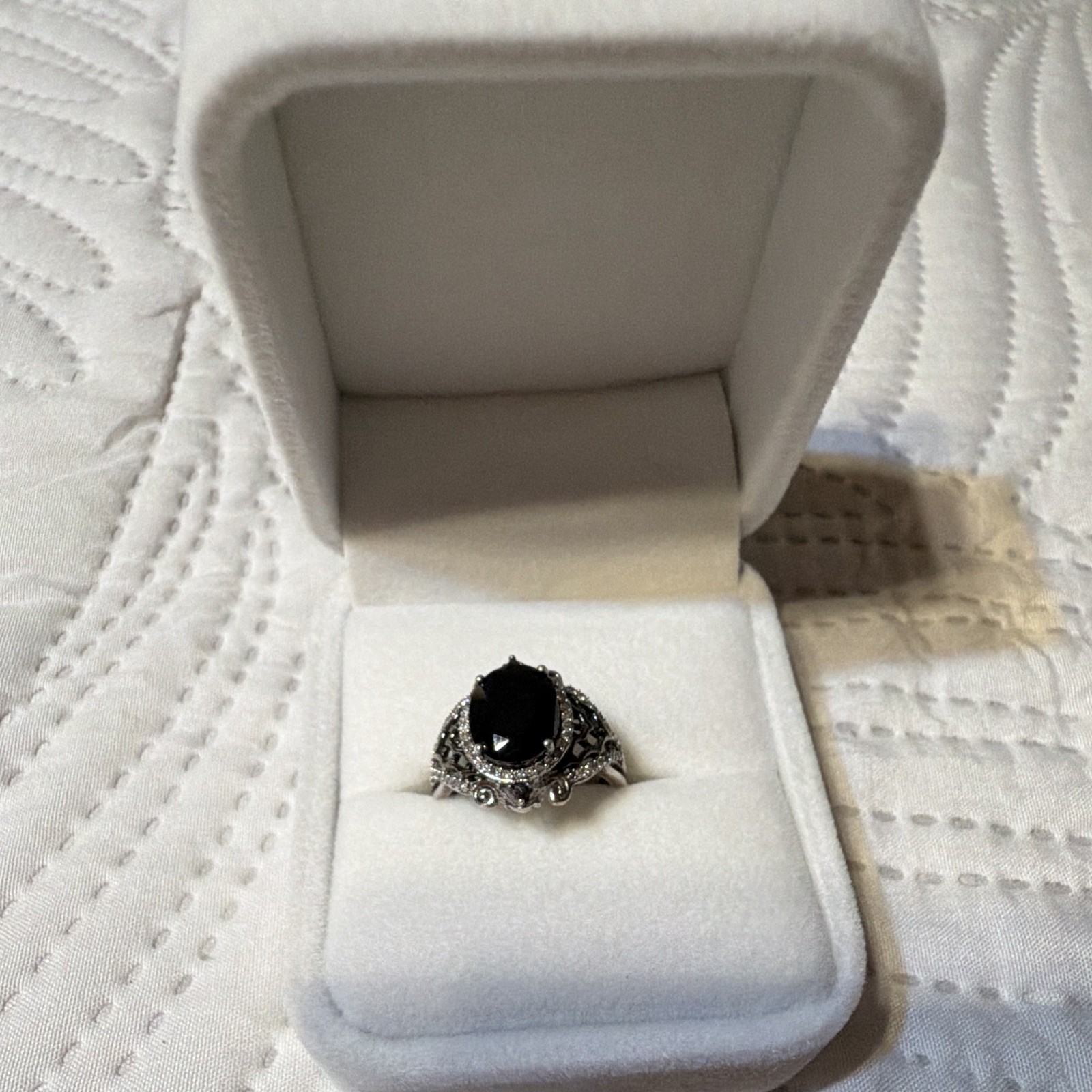 Disney the nightmare before Christmas black onyx ring size 5