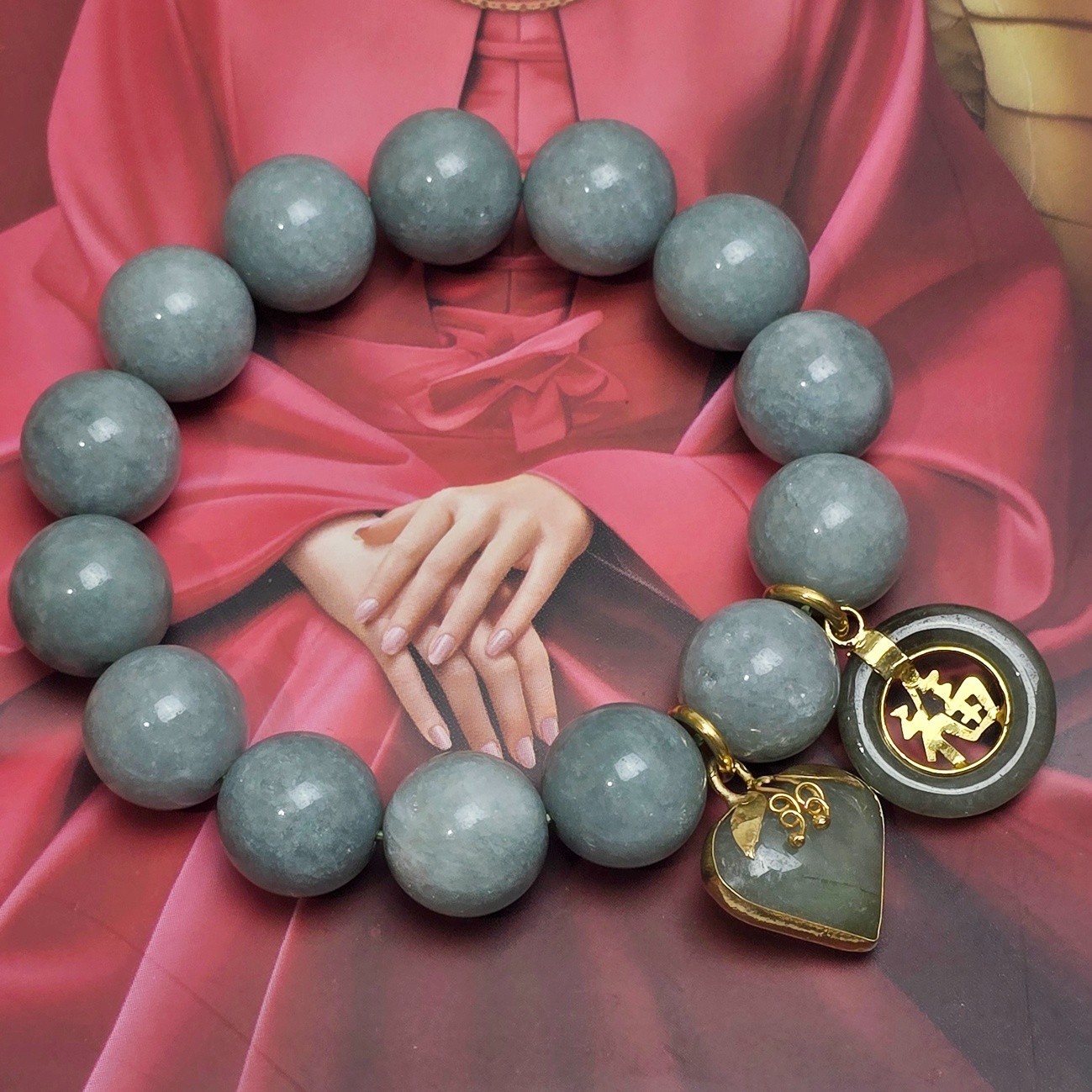 Jade Bracelets Bangle Round Real Natural Green Gems Jewelry Healing Energy Women