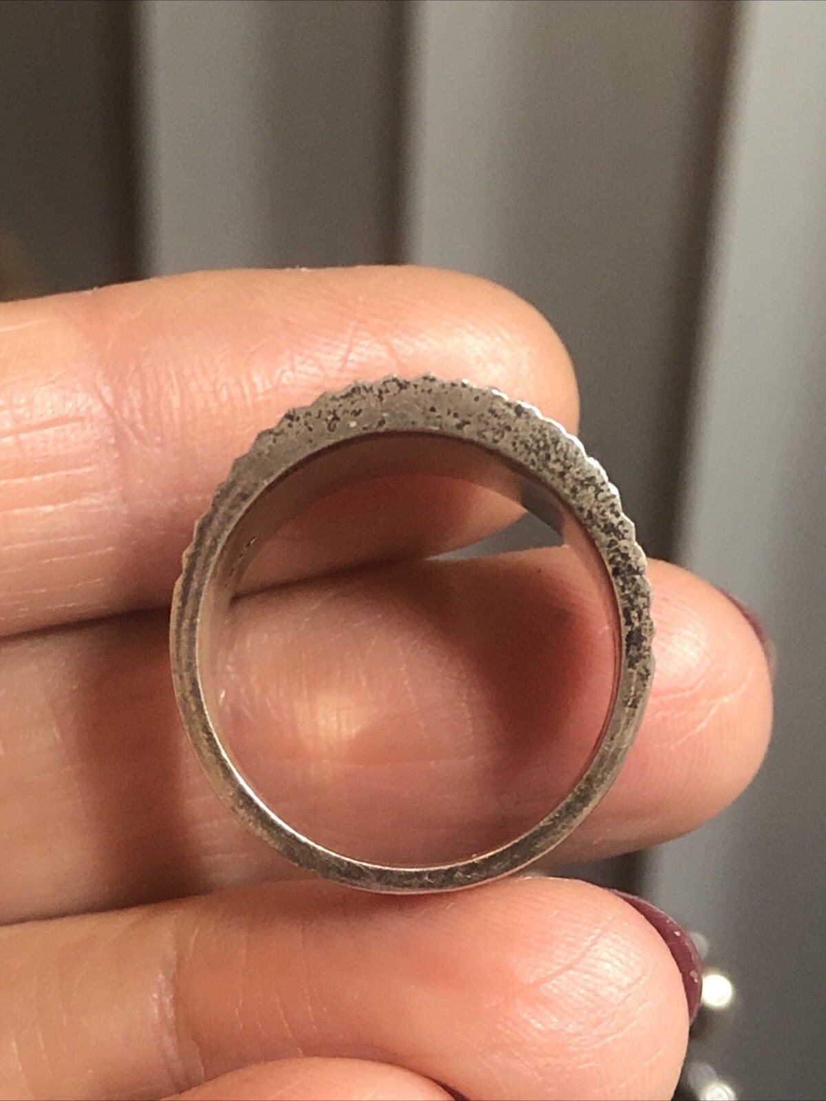 4. Vintage SU 925 Sterling Silver Wide To Narrow Ribbed Ring 7.75s, 13.2g Mexico