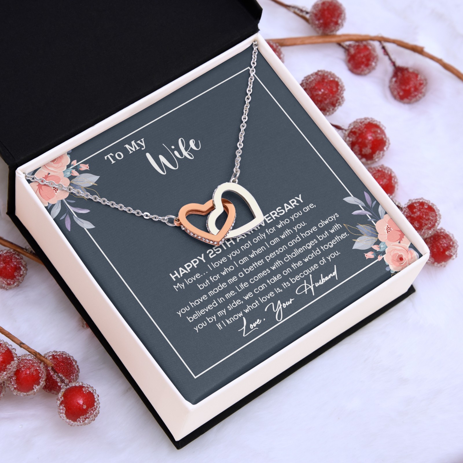 25th Anniversary Gift For Wife Necklace, 25 Year Anniversary, 25th Wedding Gift