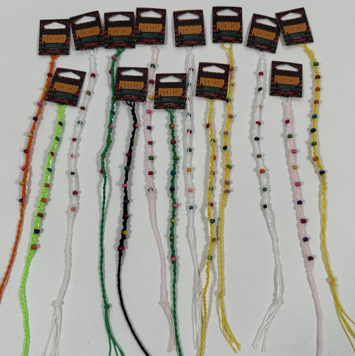 Lot of 13 Friendship Bracelets Beaded Multicolor Adjustable New With Tags