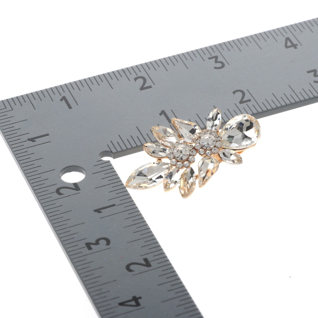 Gold Tone Metal Crystal Rhinestone Clip-On Earrings ER2587-GCL