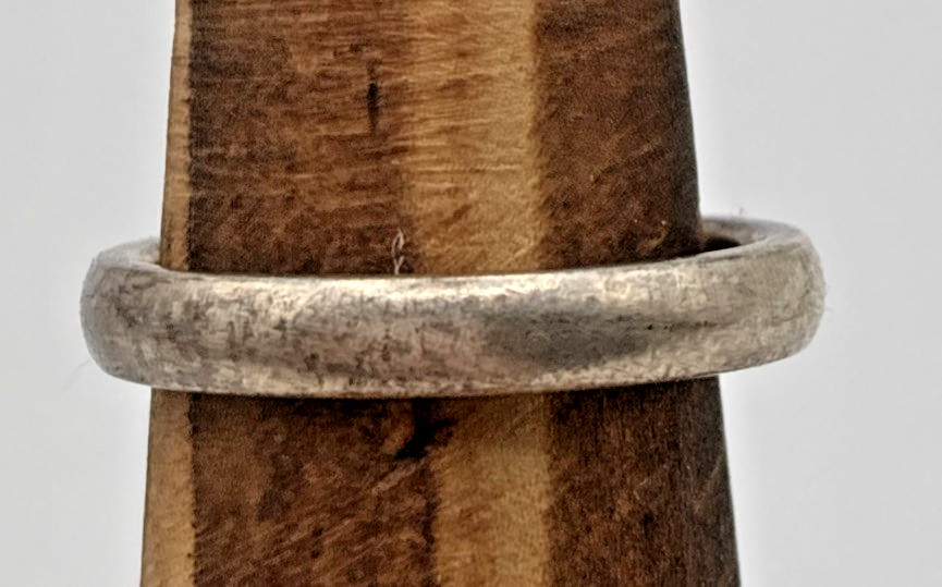 Sterling Silver 925 Ring Size 5 Simple Wide Band Vintage Style 3.2 Grams
