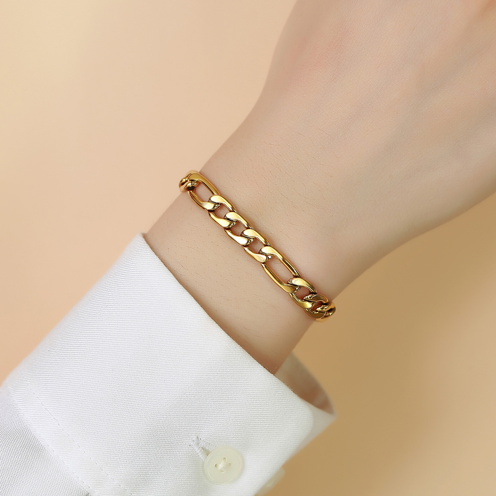 3MM/5MM Womens Bangle Gold Black Silver Rose Gold 316L Stainless Steel Bracelet
