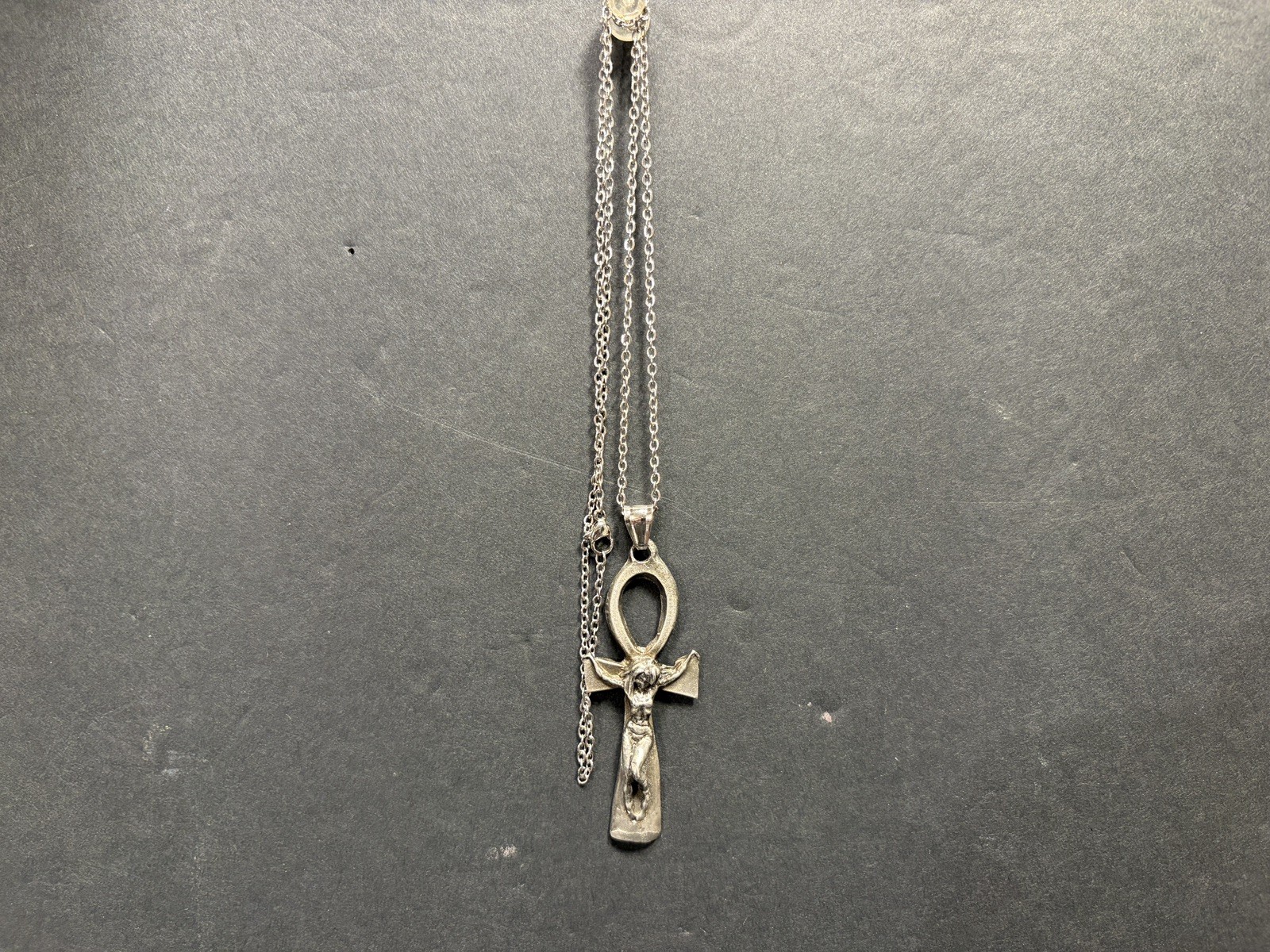 Pewter Egyptian Ankh Crucifix Cross with Women Pendant gothic unisex