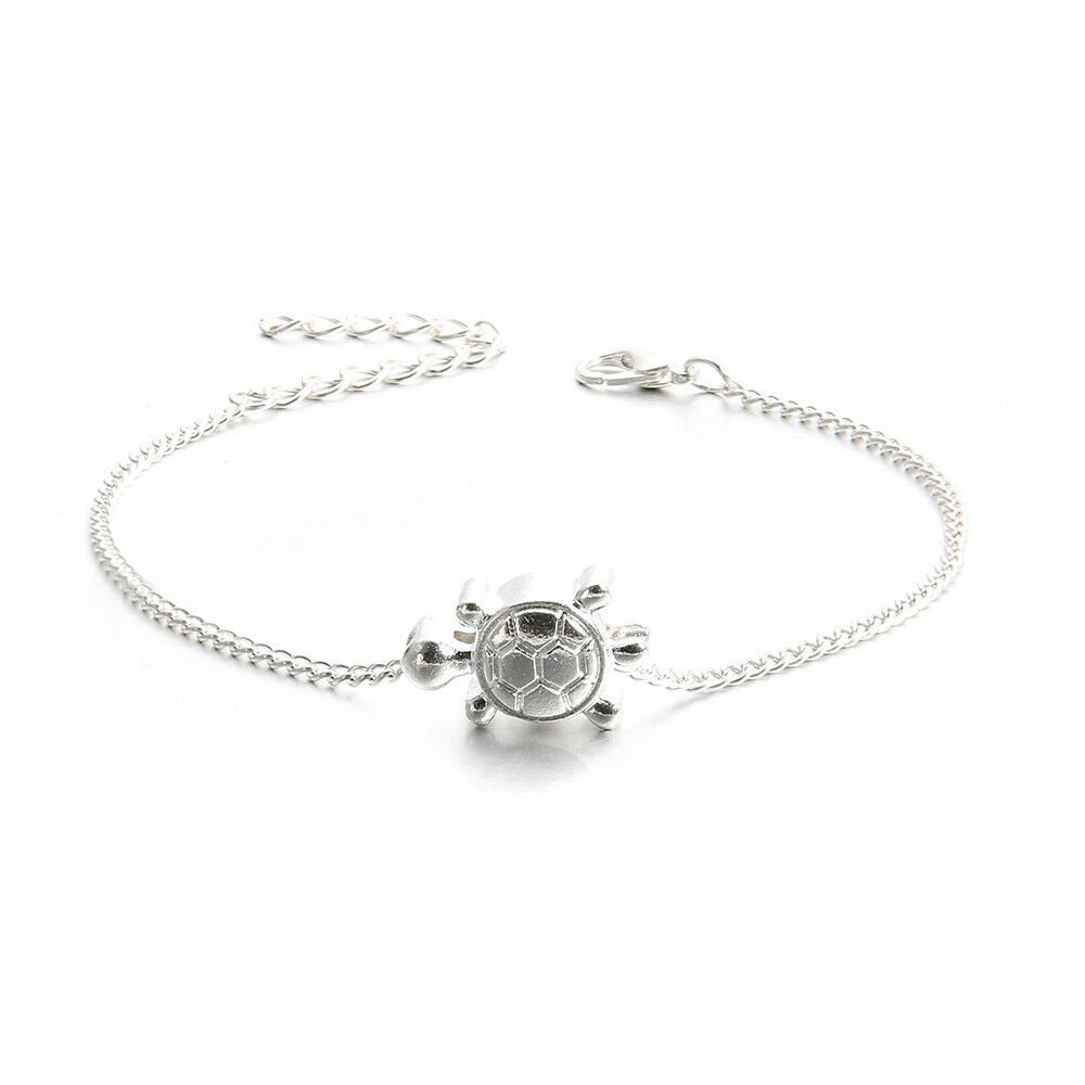 925 Sterling Silver Turtle Tortoise 9″ – 11″ Beach Sandal Anklet Foot Bracelet