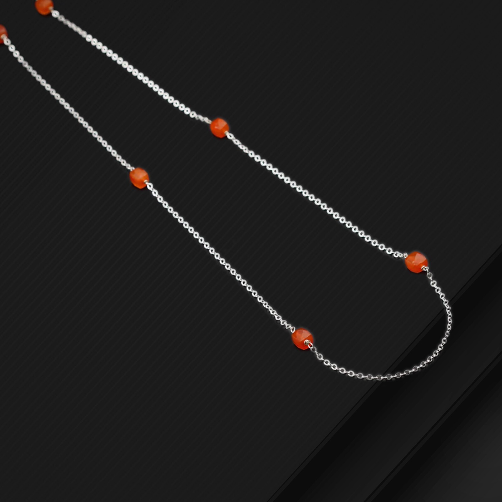 16″to30″925 sterling silver chain chain and red beads ball mangalsutra ms123