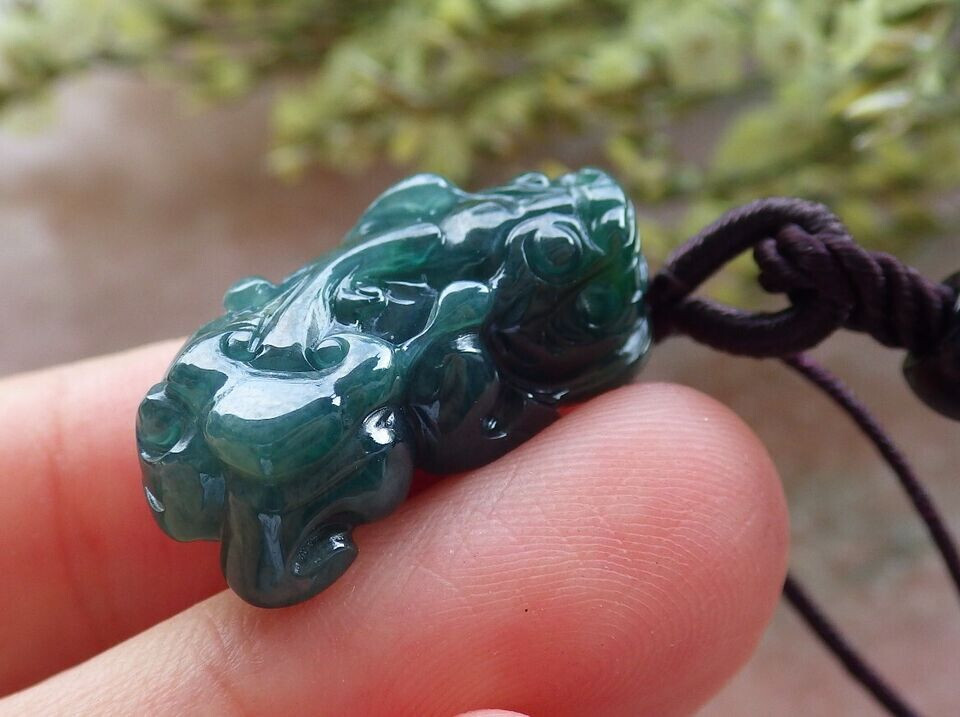 Video Certified Natural A Jade jadeite pendant Small Dragon PI XIU 413462 TS