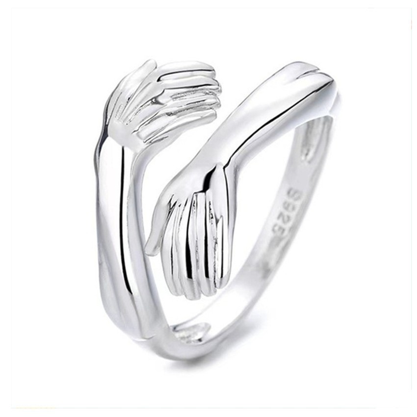 Two Hands Embrace Joint Ring Love’s Two Hands Embrace Ring Jewelry Opening Women