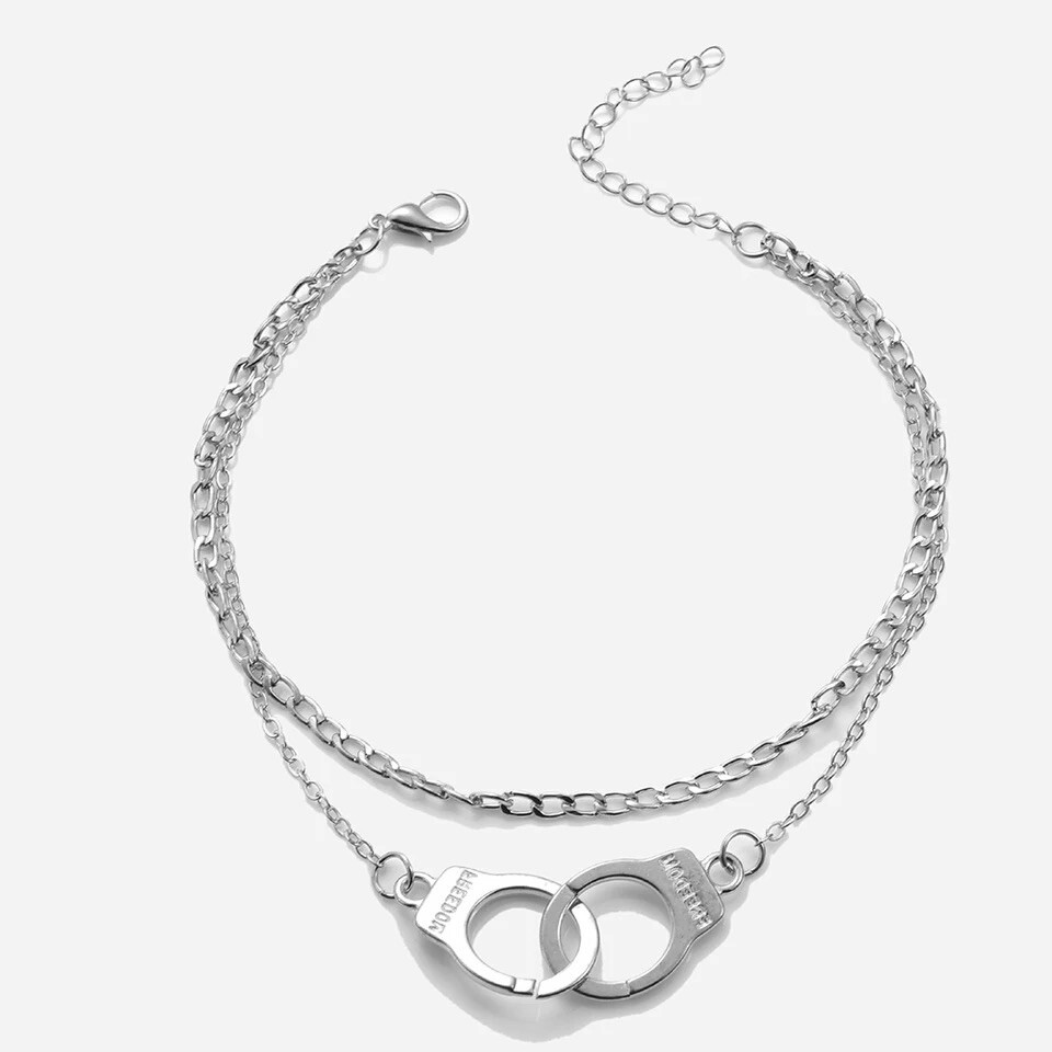 2 Piece Lot Sexy Gold Silver Color Ankle Bracelet Freedom Hot Wife Swingers