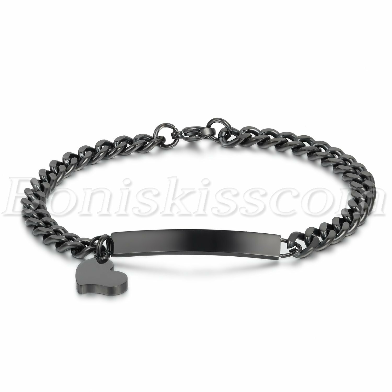 Women Personalized Custom Carved Stainless Steel ID Nameplate Bracelet Engraving