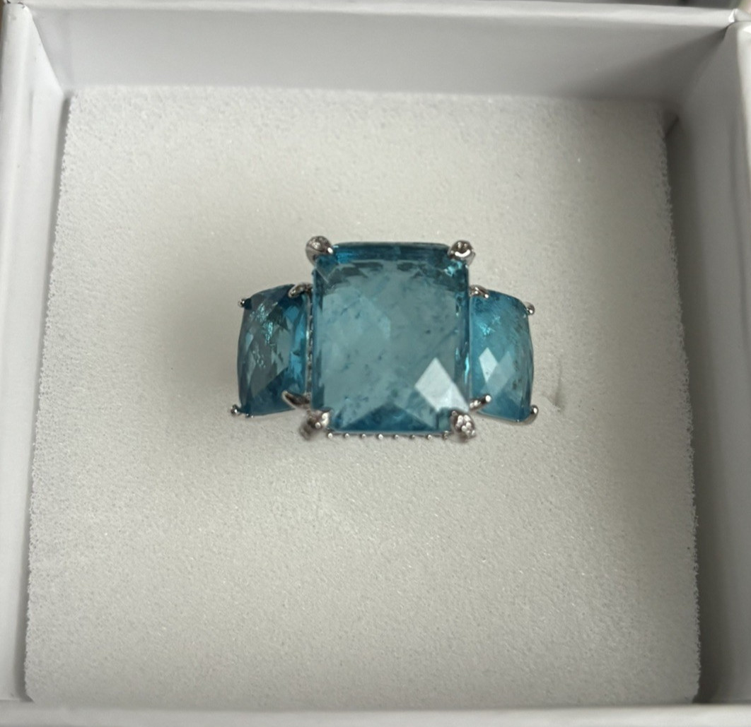 Bomb Party SZ9 Mental Health Awareness Ring Color Changing Stone Rhodium Plating