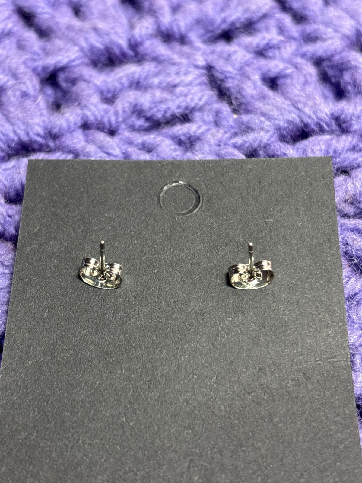 Silvertone Bow Stud Earrings 5/8 inch