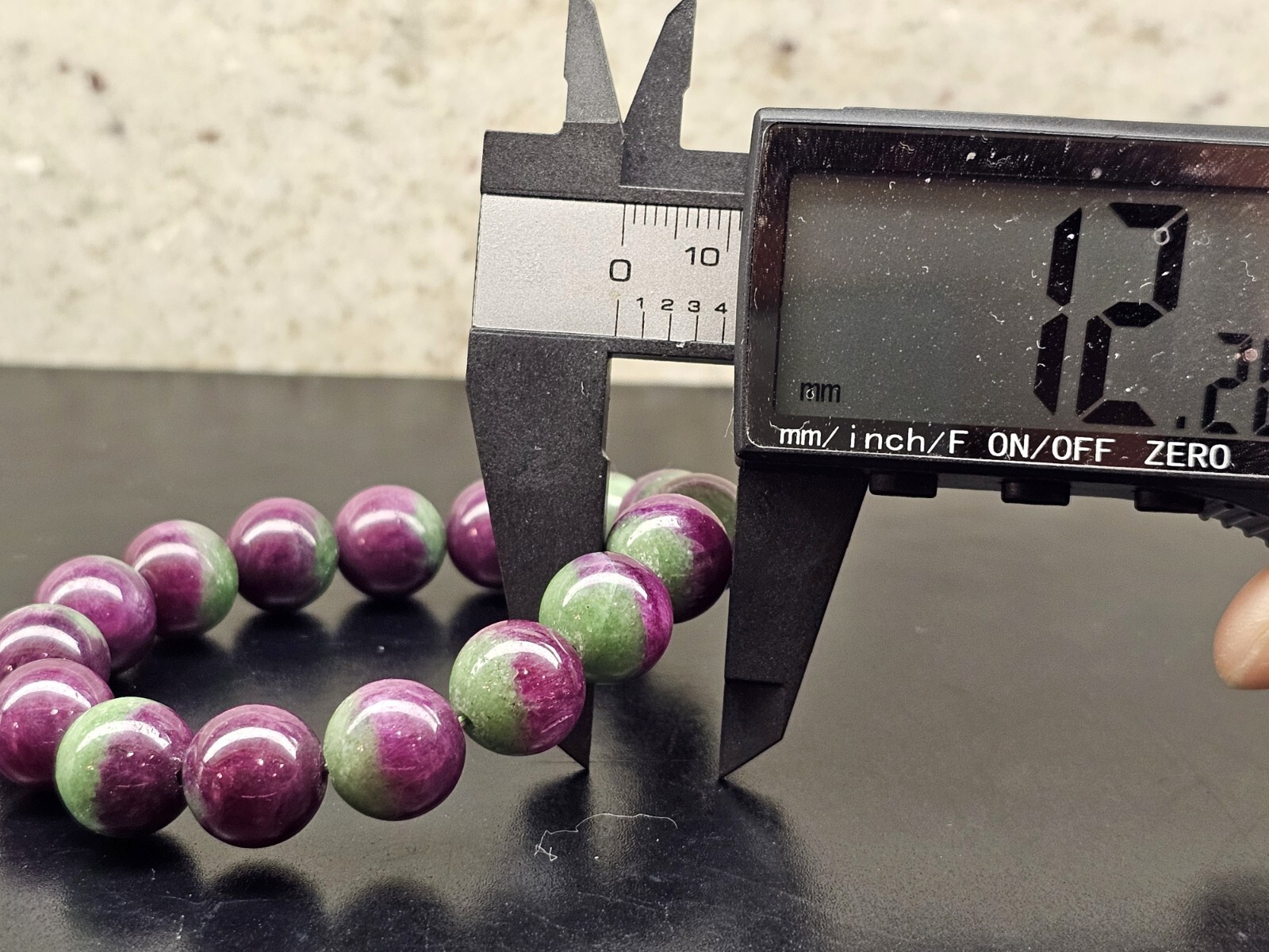 Rare Anyolite Ruby Zoisite Crystal Beads Bracelet 12.2mm