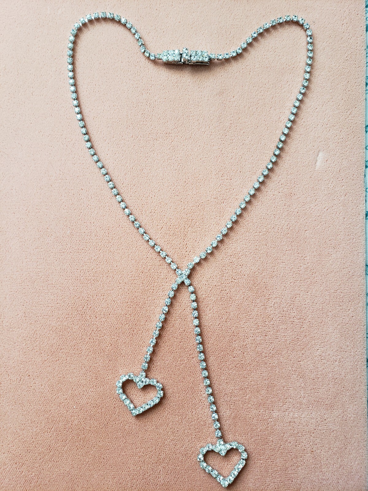 GENUINE * RHINESTONE * NECKLACE 16″+3.25″ LONG, Made in KOREA #4