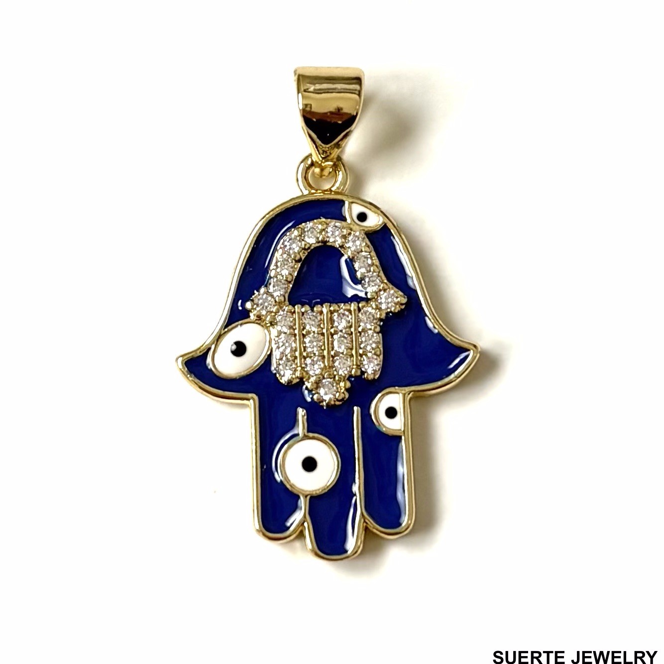 14k Gold Plated Evil Eye Necklace Pendant Mal De Ojo Collar Dije Oro Laminado