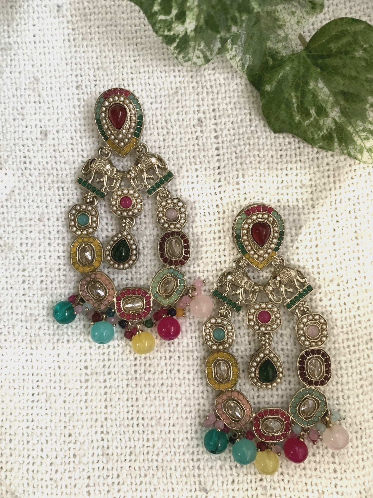 Statement Gold-Tone Drop Earrings| Indian Statement Jewellery| Boho Jewellery