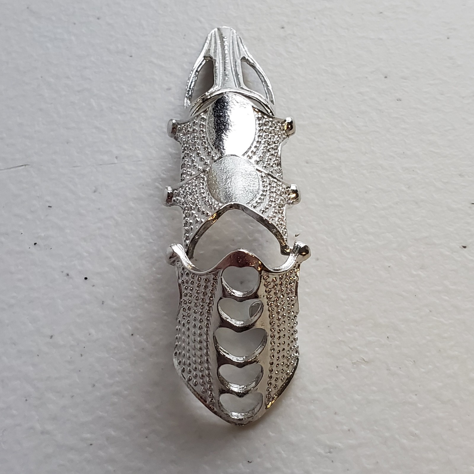 Full Finger Ring Claw Skull Gothic Armor Silver Color Punk Knight Jewelry USA