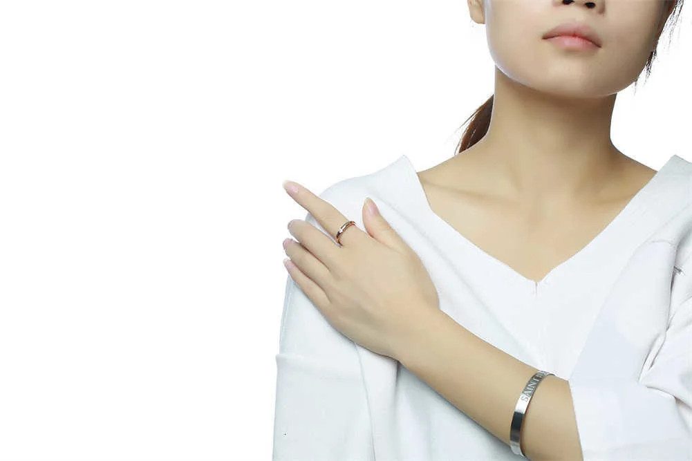 Stainless Steel Ring Simulated Zirconia 3mm Thin Solitaire Engagement Jewelry