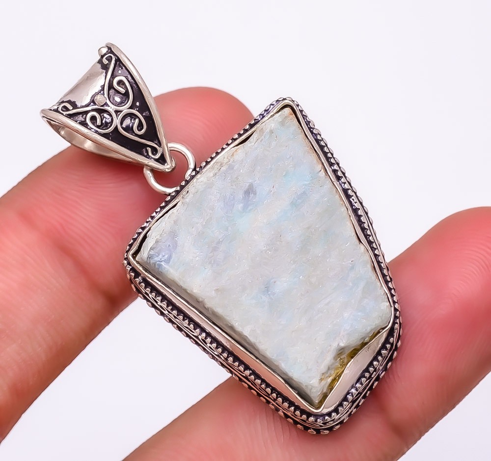 Ruby In Fuschite Rough (Lab-Created) 925 Silver Plated Jewelry Pendant 1.8″ T862