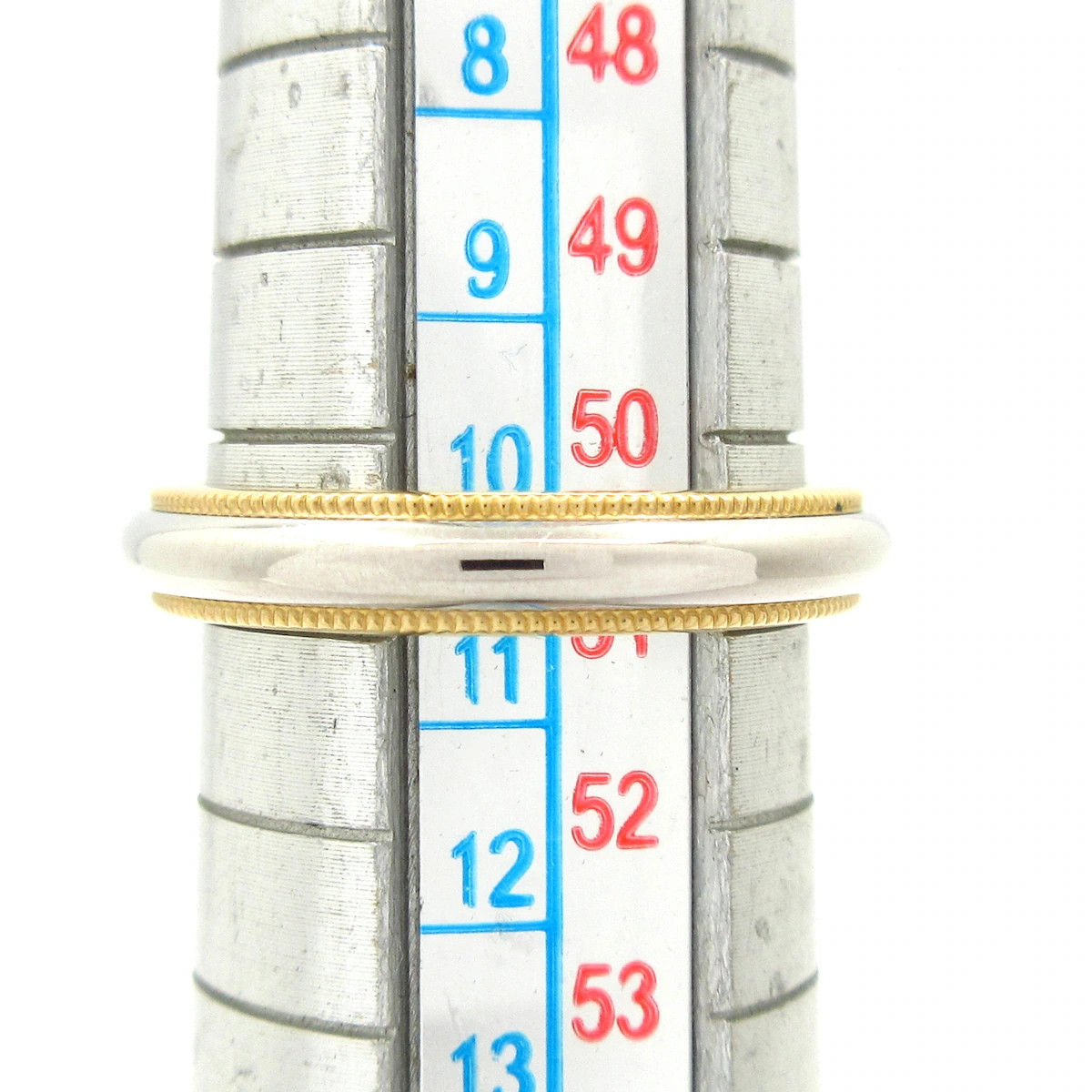 TIFFANY&Co. Milgrain Band Ring 18K Yellow Gold Pt950 Ring #5 3/8