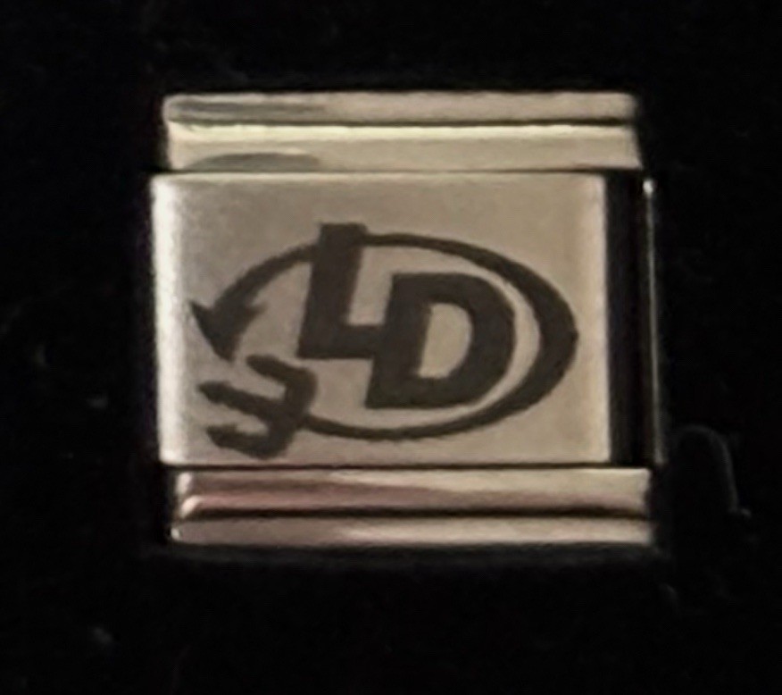 LD Laser Italian Charm Link 9MM K18