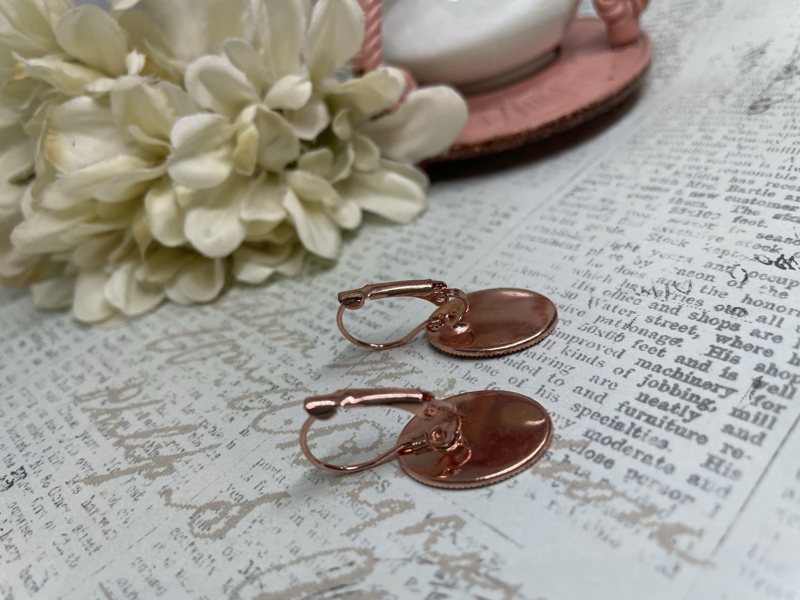 Rose Gold Black Red Butterfly Wire Earrings Wedding Birthday Anniversary Cameo