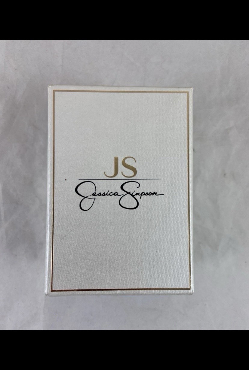 Jessica Simpson Watch Gold Tone Crystal Lion Head Hinged Bangle Bracelet Set NEW