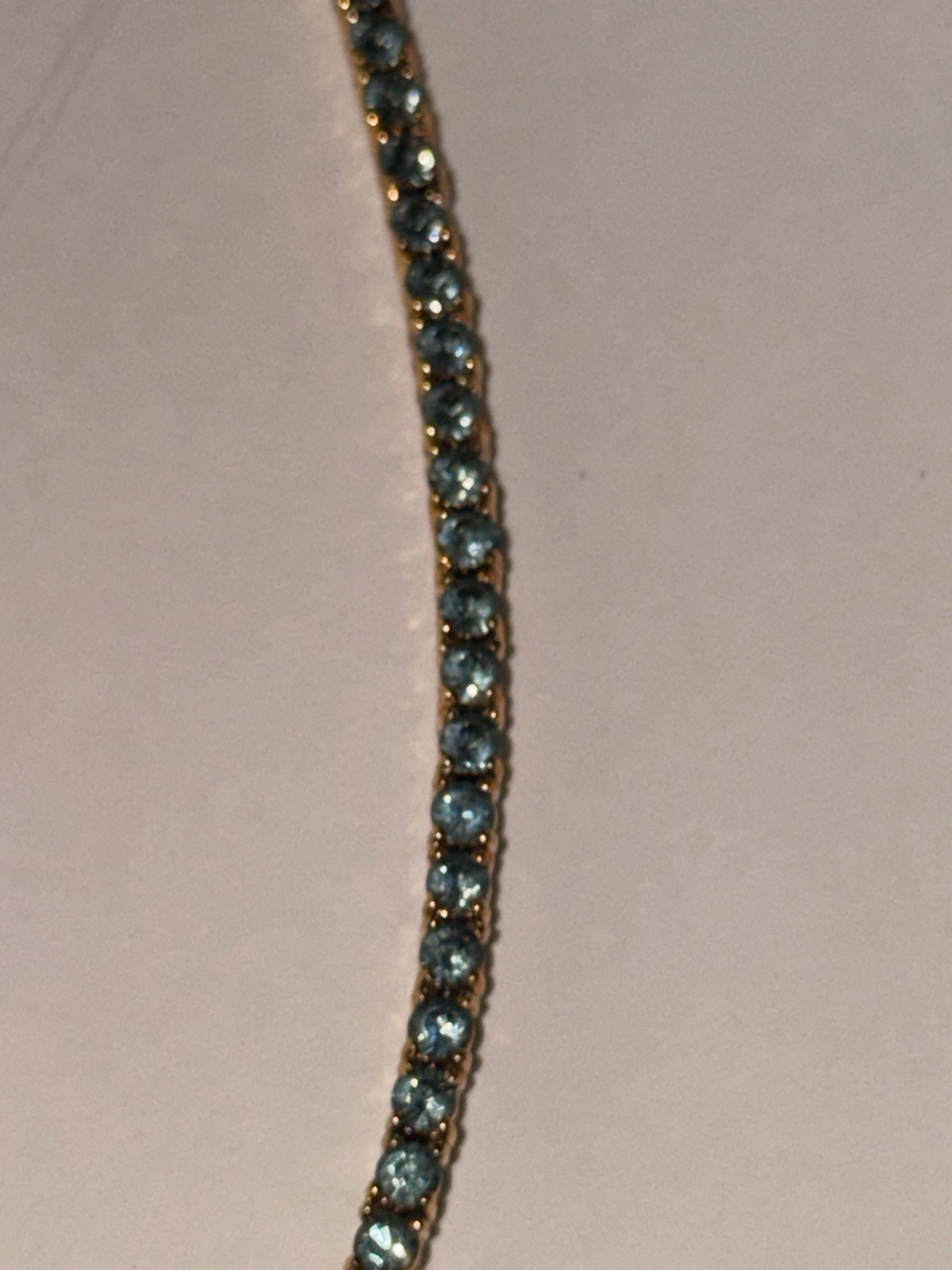 Joan Rivers Classics Simulated Indian Sapphire Tennis Bracelet 7.5” NOS w/ Box