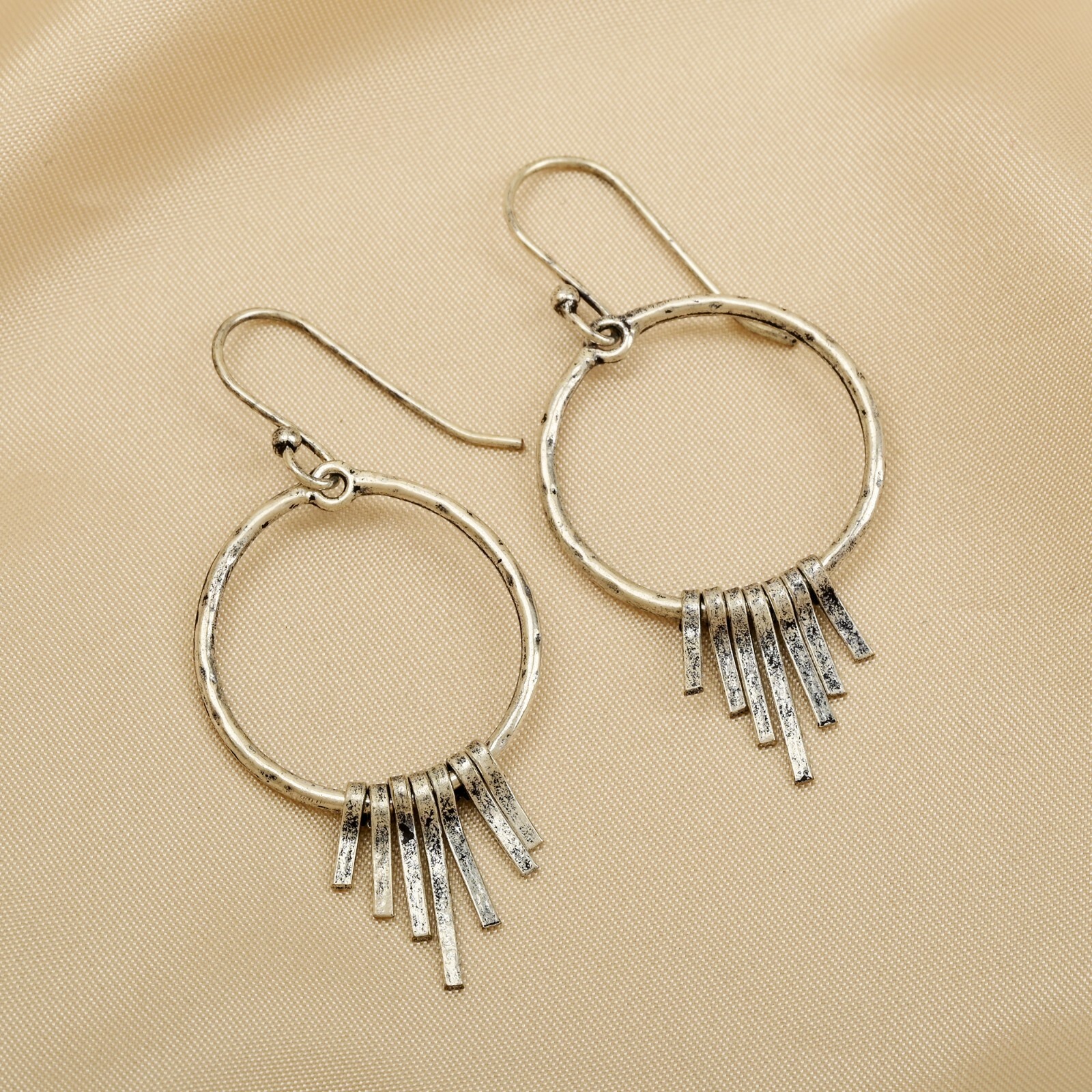 Brass Silver Plated Dangle Earring For Women, Handmade Jewelry, Birthday Gifts
