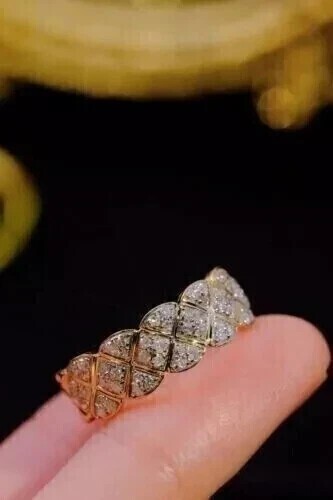 Round Cut Simulated Diamond Anniversary Stunning Ring 14k Yellow Gold Plated