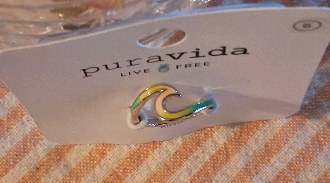 Pura Vida, Tie Dye Wave Ring, Silver, Size 6 – NWT! Org Price $21.0[