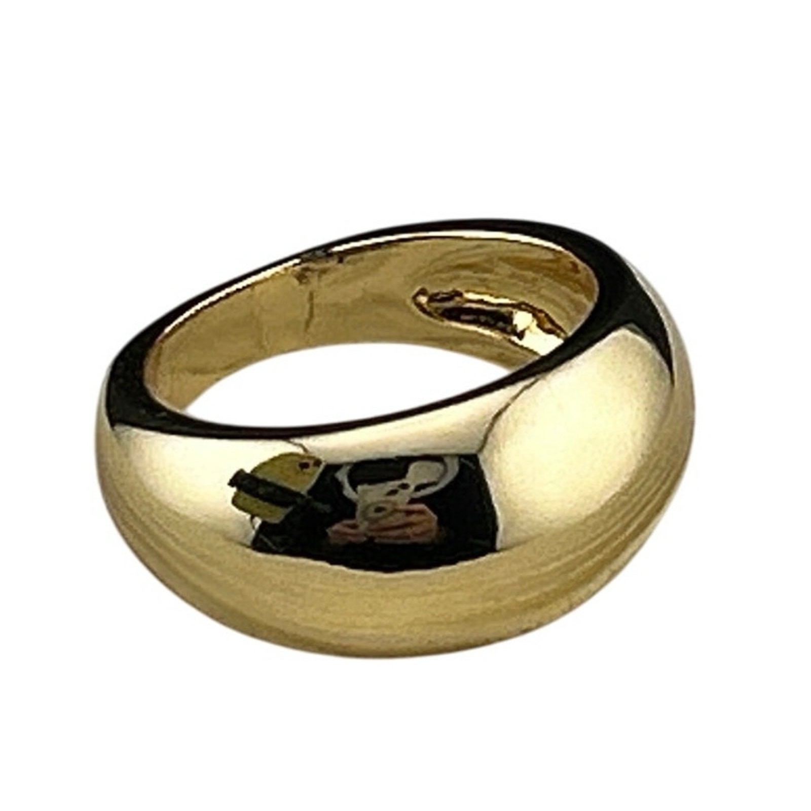 Gold-tone Dome 3/5” Band Ring size 6 On 34th