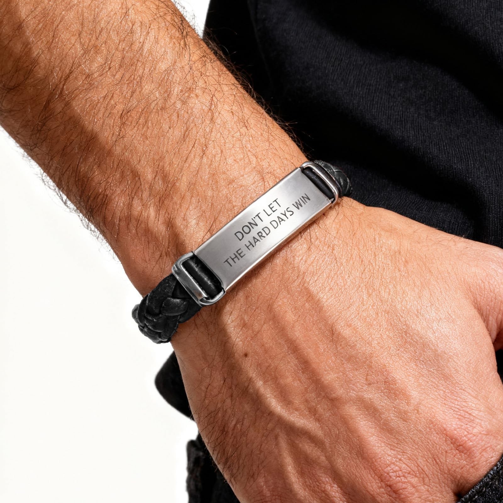 Dont Let The Hard Days Win Bracelet for Women Men Adjustable Engraved Bracele…