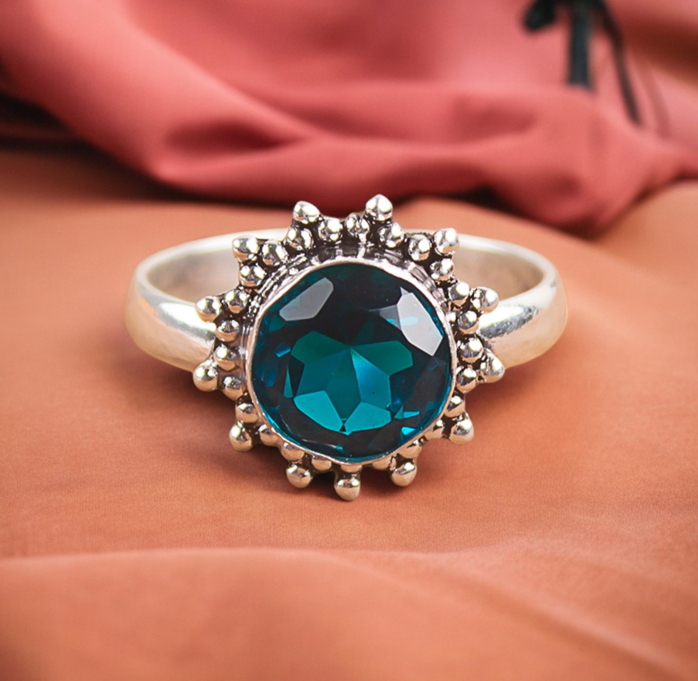 Blue Apatite Gemstone 925 Sterling Silver Jewelry Handmade Ring All Size Gift DR
