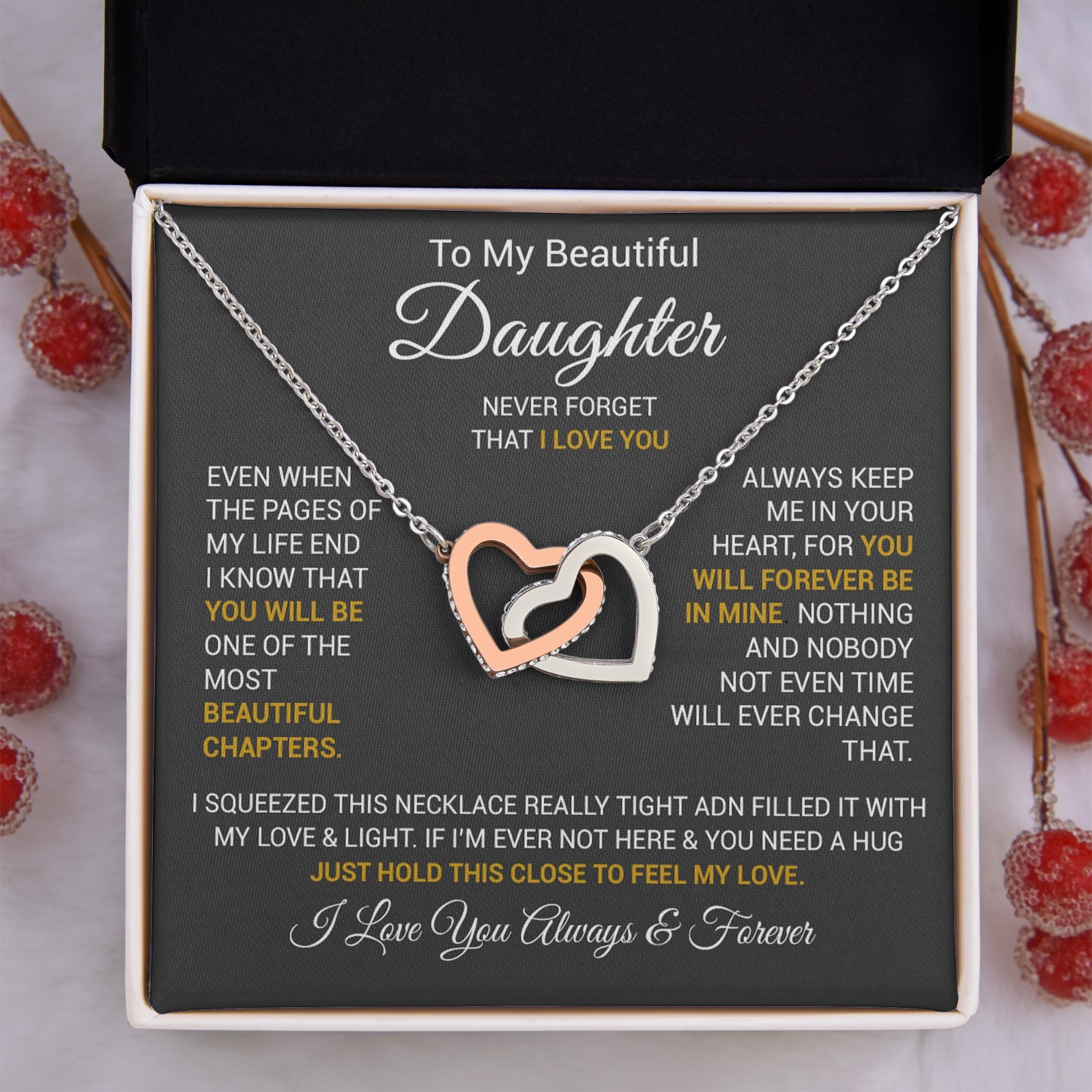 To My Daughter Necklace, Daughter Father Necklace, Daughter Gift From Dad, Mom