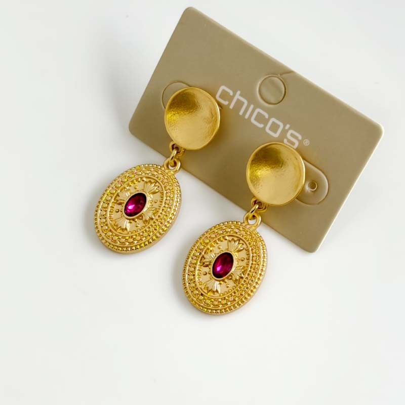New 45mm Chicos Oval Heavy Drop Earrings Chic Women Party Vacation Jewelry Gift