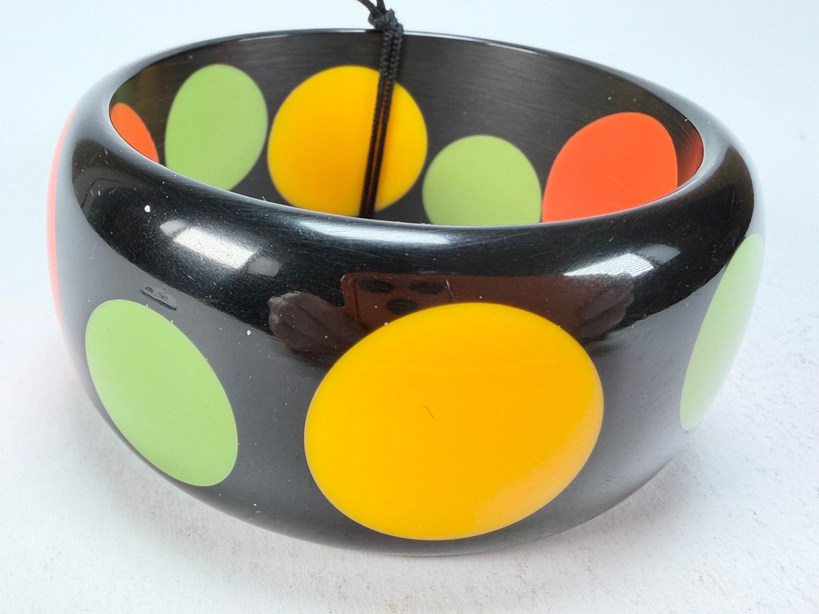 Marion Godart – BSX “Motif à Pois” Black & Mix Colours Solid Round 3.4cm Bangle
