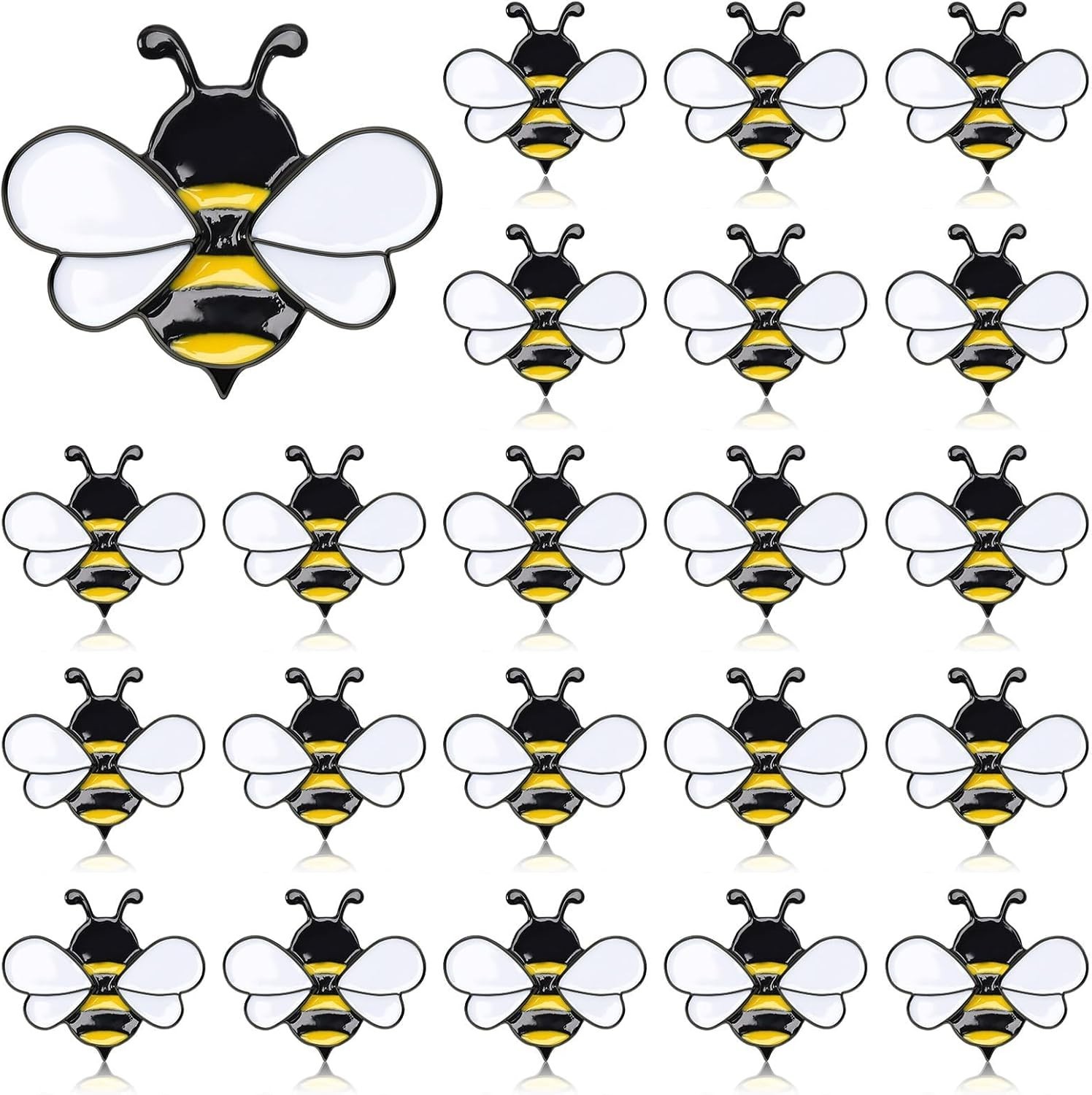 72PCS Bee Enamel Pins Honey Bee Brooch Pins Cute Bee Lapel Pins Bulk Bee Badg…
