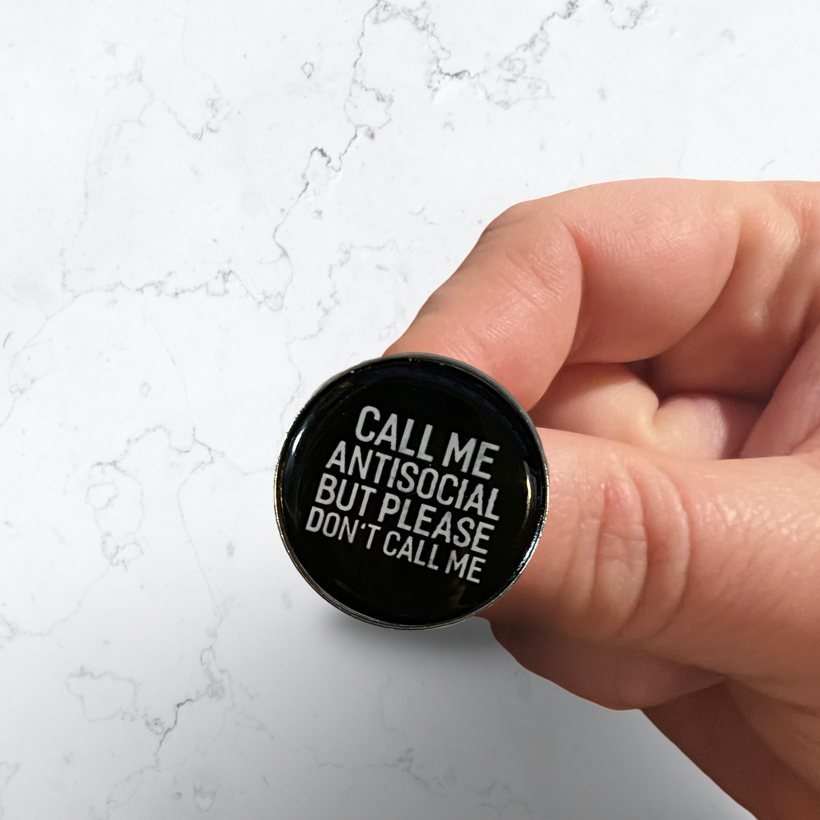 Call Me Antisocial But Please Don’t Call Me Enamel Pin – Gift for Introverts