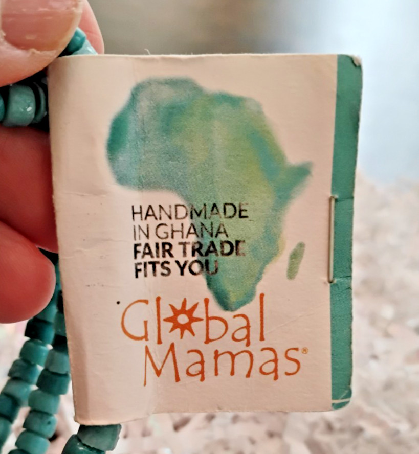 NWT Global Mamas Fair Trade Stretch Bracelet Recycled Glass Ghana Boho