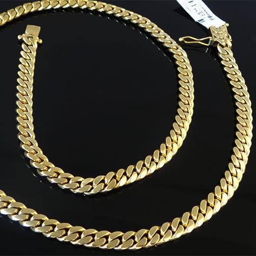 Mens Hip Hop Yellow Gold Stainless Steel Miami Cuban Link Chain Necklace 30″