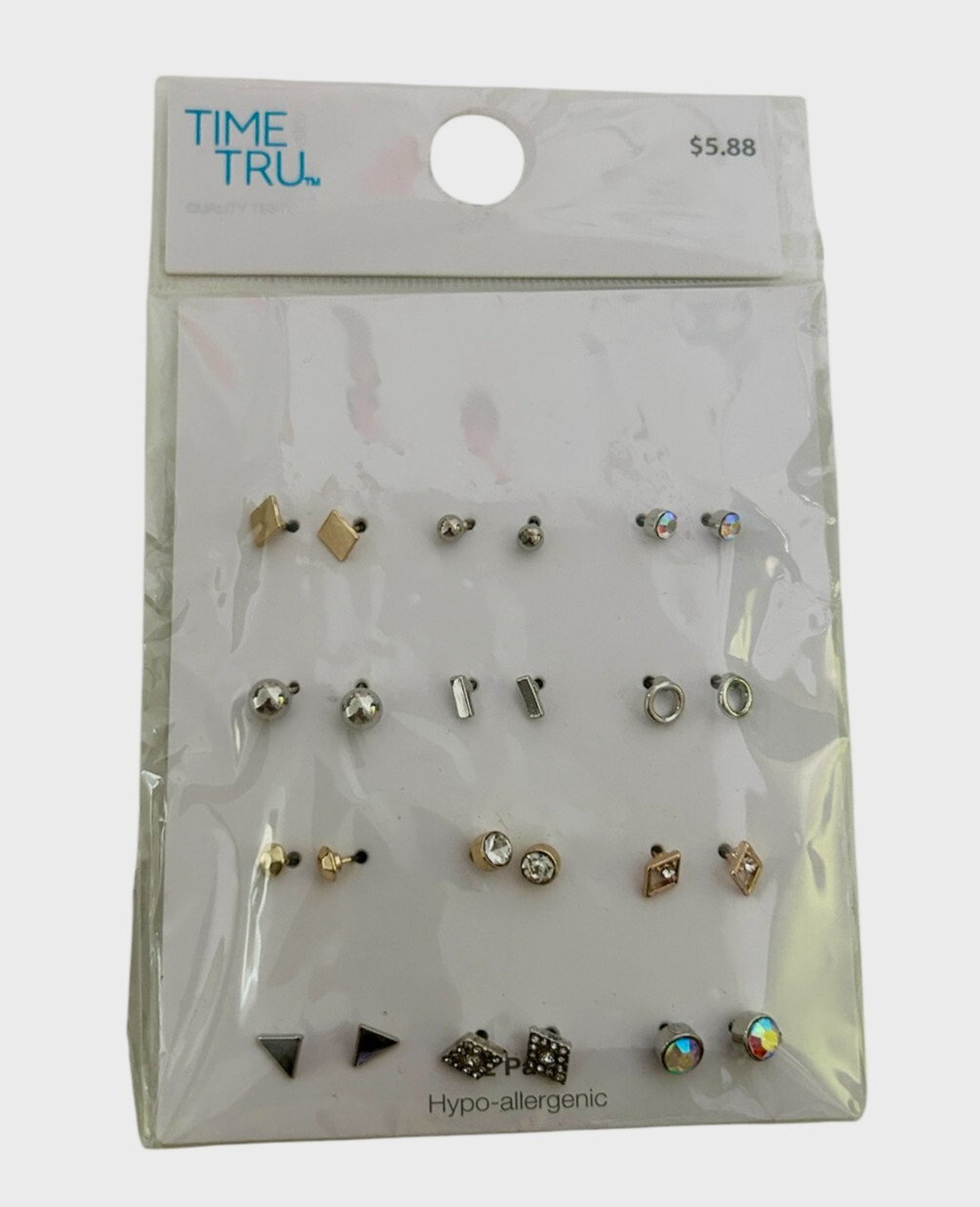 Time And Tru Hypoallergenic Stud Earrings Set – 12 Pairs Total
