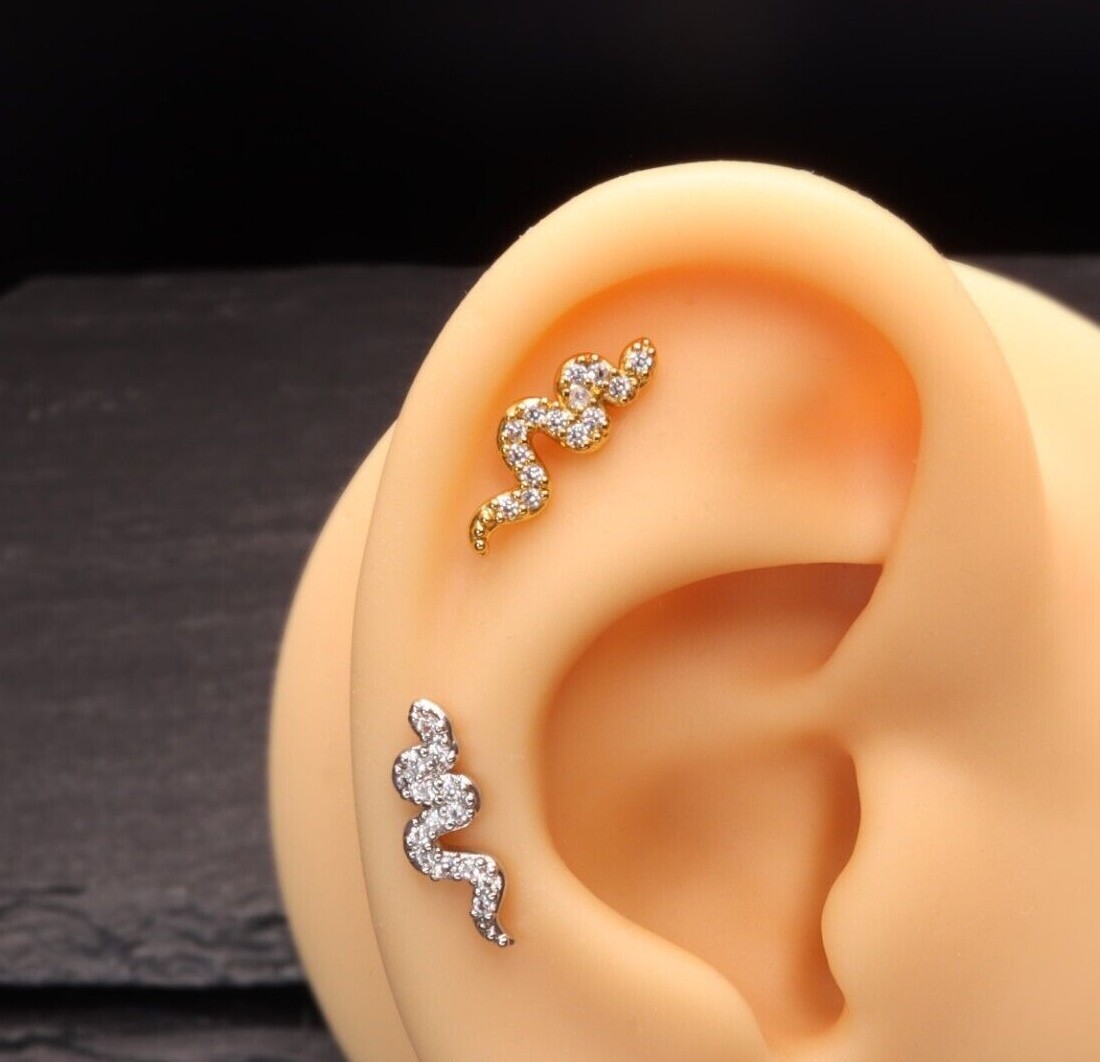 Beautiful Sneak Zirconia Gold Silver Cartilage Helix Lobe Tragus Conch Earring