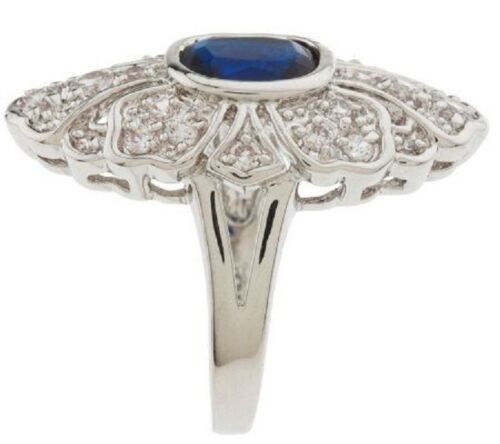 Nolan Miller MONTANA BLUE FACETED CRYSTAL Elongated Ring Size 5 $89