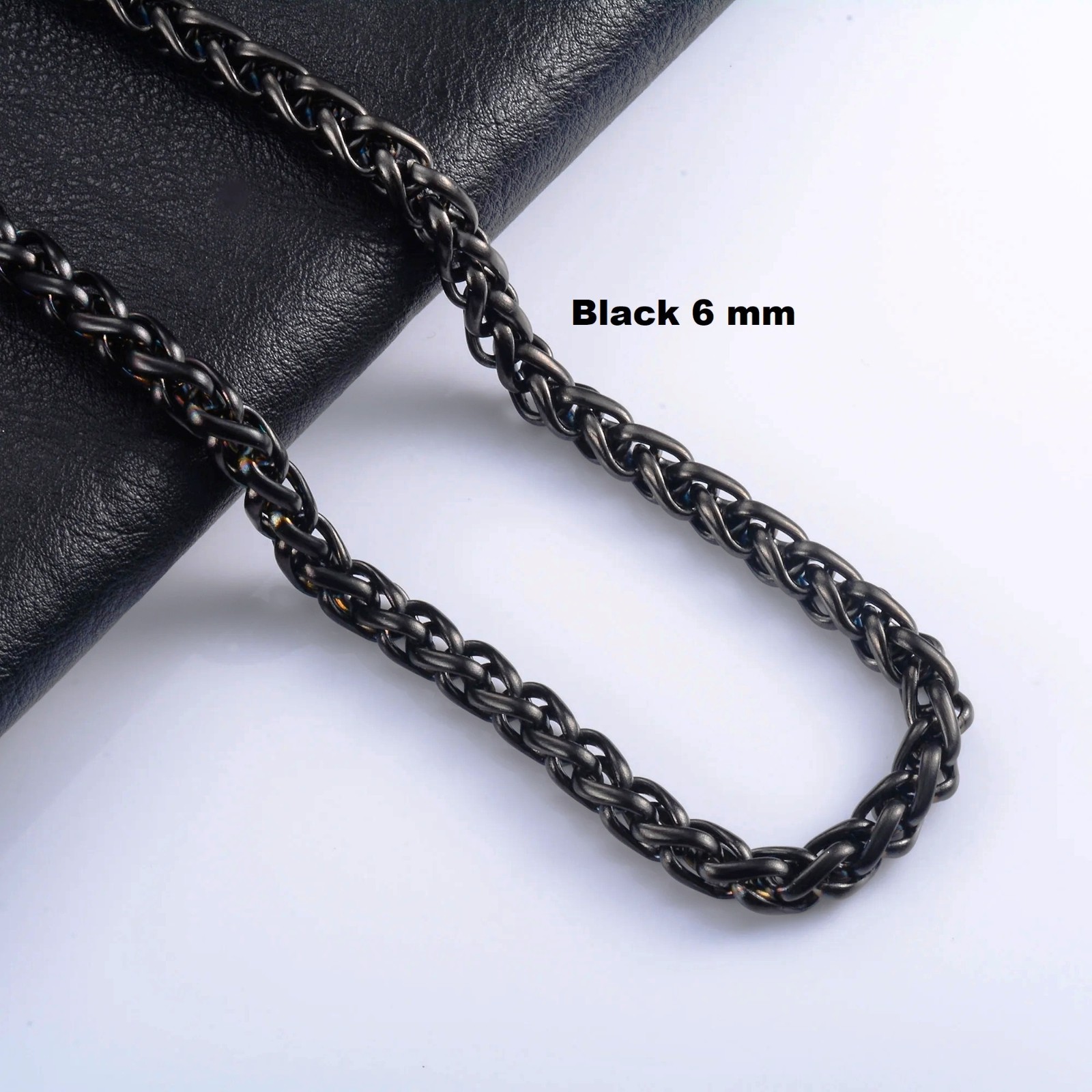 Foxtail Waterproof Necklace Silver/Gold Men Women, Braided Chain Stainless Steel