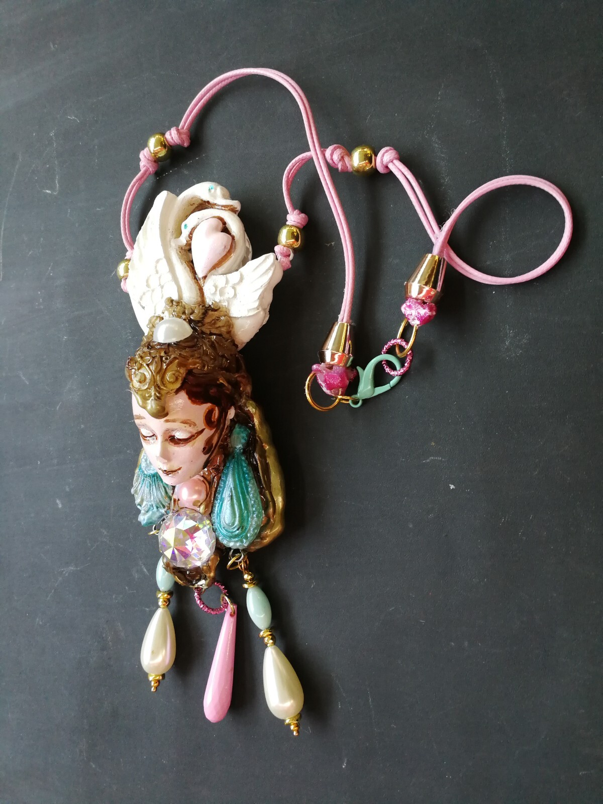 Luxury Necklace Magic Pendant Jewelry Beauty Sleeping Art Deco Swan Belle Epoque