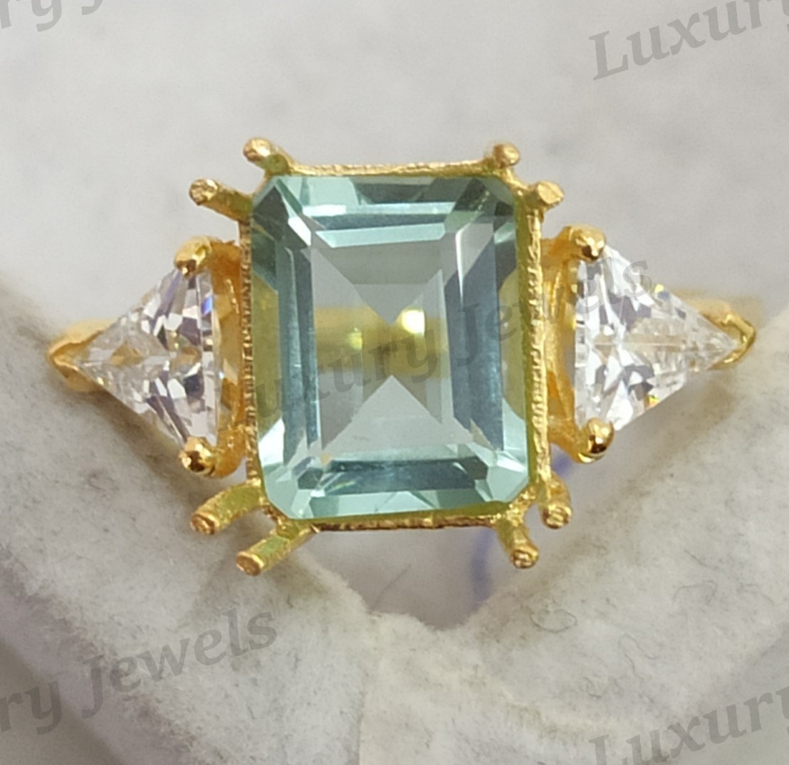 925 Sterling Silver Sky Blue Topaz Ring for Women Handmade Fine Jewellery